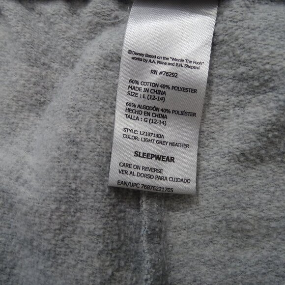 Disney Winnie The Pooh Pajama Lounge Pants Women Size L 12 14 Heather Grey FLAW - Picture 7 of 14